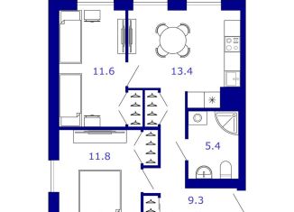 Продам 2-комнатную квартиру, 50 м2, Санкт-Петербург, Миллионная улица, 25, муниципальный округ Дворцовый