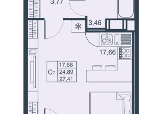 Продается квартира студия, 27.4 м2, Мурино, Ручьёвский проспект, 3к1, ЖК Мурино Парк