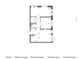 Продается 3-комнатная квартира, 58.4 м2, деревня Путилково, жилой комплекс Большое Путилково, к23