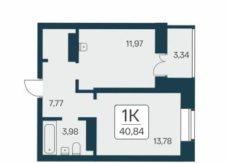 Продам 1-ком. квартиру, 40.8 м2, Новосибирск, метро Площадь Ленина