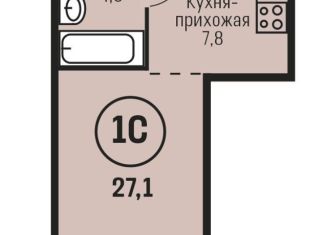 Продаю 1-комнатную квартиру, 27.1 м2, Барнаул, Индустриальный район