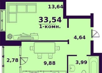 Продается однокомнатная квартира, 33.5 м2, Ульяновск, жилой комплекс Сиреневый, 5, ЖК Сиреневый