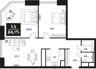 Продается 3-ком. квартира, 85 м2, Москва, улица Серпуховский Вал, 1, улица Серпуховский Вал