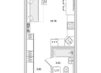 Квартира на продажу студия, 26.2 м2, поселок Бугры, ЖК Новые Горизонты, Тихая улица, 3к6