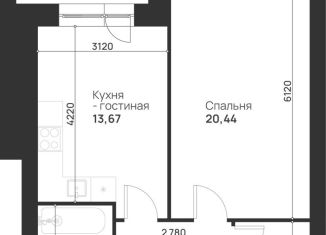 Продажа однокомнатной квартиры, 50.2 м2, деревня Нижняя Китаевка