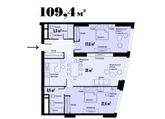 Продам двухкомнатную квартиру, 109 м2, Москва, проспект Мира, 188Бк1, ЖК Триколор