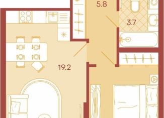 Двухкомнатная квартира на продажу, 43.7 м2, Пенза, Октябрьский район, Минская улица, 25