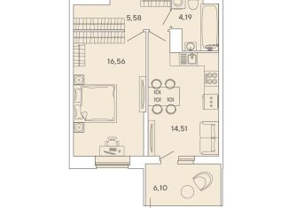 Продажа 1-комнатной квартиры, 42.7 м2, Ленинградская область