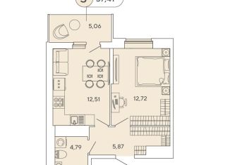 Продается 1-ком. квартира, 37.4 м2, Кудрово