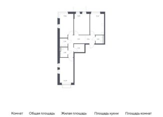 Трехкомнатная квартира на продажу, 78.5 м2, Москва, жилой комплекс Квартал Западный, к2