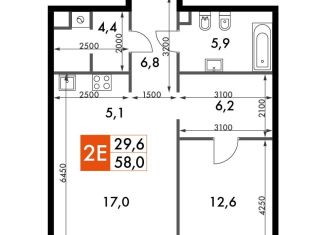 2-ком. квартира на продажу, 58 м2, Москва, станция Хорошёво, улица Шеногина, вл2/23к3/2