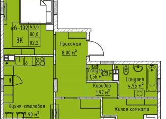 Продаю 3-комнатную квартиру, 82.2 м2, Забайкальский край