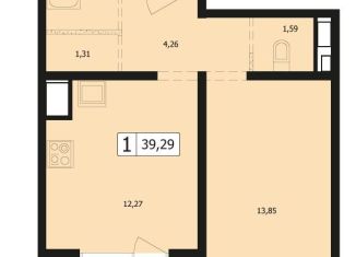 Продается однокомнатная квартира, 36.8 м2, Краснодар, улица Автолюбителей, 1Длит4, микрорайон Гидрострой