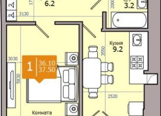 Продается однокомнатная квартира, 37.5 м2, Батайск, улица Ворошилова, 219