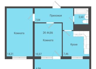 Двухкомнатная квартира на продажу, 44.9 м2, село Октябрьский, Пермская улица, 2