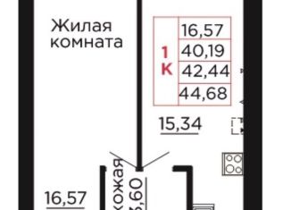 Продаю 1-комнатную квартиру, 42.4 м2, Ростовская область