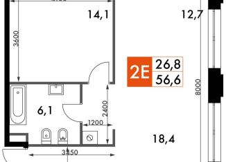 Продажа 2-комнатной квартиры, 56.6 м2, Москва, метро Народное Ополчение, улица Шеногина, вл2/23к3/1