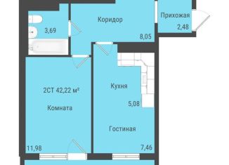 Продажа 2-комнатной квартиры, 42.2 м2, село Октябрьский, Пермская улица, 2