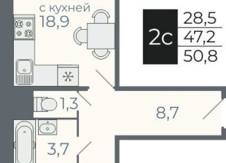 Продается двухкомнатная квартира, 47.2 м2, посёлок Садовый, Каспийская улица, с5
