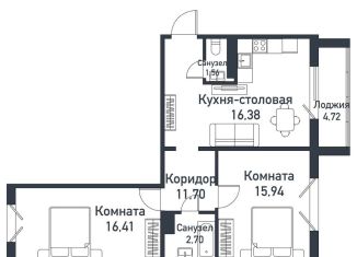 Продается 2-ком. квартира, 64.5 м2, Челябинская область, Ласковая улица, 15