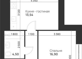 Продается 1-комнатная квартира, 50.3 м2, деревня Нижняя Китаевка