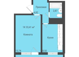 Продается однокомнатная квартира, 33.3 м2, село Октябрьский, Пермская улица, 2