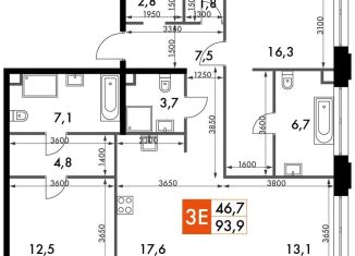 Продам 3-комнатную квартиру, 93.9 м2, Москва, улица Шеногина, вл2/23к3/1, станция Хорошёво