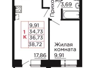 Однокомнатная квартира на продажу, 36.7 м2, Ростовская область