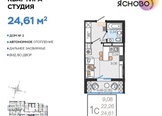 Продается квартира студия, 24.6 м2, Ульяновск, Ленинский район, Соборная площадь