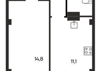 Продается 1-комнатная квартира, 47.9 м2, Бахчисарай