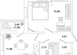 Продажа однокомнатной квартиры, 39.3 м2, Санкт-Петербург, метро Московская