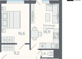 2-комнатная квартира на продажу, 51.4 м2, посёлок Садовый, Каспийская улица, с5