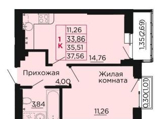 Продается 1-комнатная квартира, 35.5 м2, Ростовская область