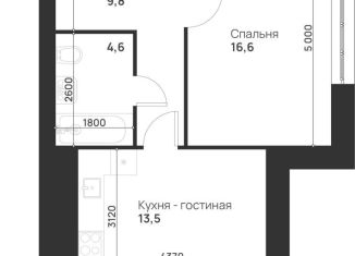 Продается однокомнатная квартира, 49.7 м2, деревня Нижняя Китаевка