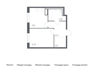 1-комнатная квартира на продажу, 37.2 м2, деревня Лаголово, жилой комплекс Квартал Лаголово, 1