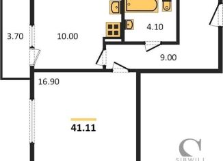 Однокомнатная квартира на продажу, 41.1 м2, Новосибирск, Озёрная улица, ЖК Крымский