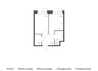 Продаю однокомнатную квартиру, 34 м2, поселение Мосрентген, многофункциональный комплекс Тропарево Парк, к2.2