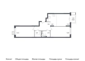 Продажа 3-комнатной квартиры, 58.4 м2, посёлок Мирный, улица Академика Северина, 13