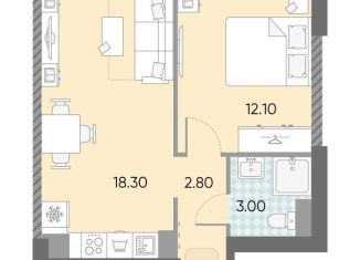 Продаю 1-ком. квартиру, 36.2 м2, Москва, жилой комплекс Обручева 30, к1, метро Калужская