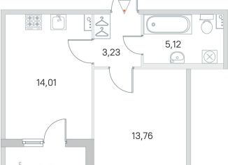 1-ком. квартира на продажу, 38.2 м2, посёлок Стрельна