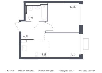 1-комнатная квартира на продажу, 32.8 м2, Красногорск, жилой комплекс Квартал Строгино, к2