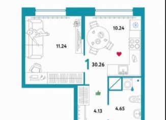 Продам однокомнатную квартиру, 30 м2, Тюмень, ЖК Колумб