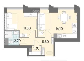 Продается 1-комнатная квартира, 37.2 м2, Москва, жилой комплекс Обручева 30, к1, метро Калужская