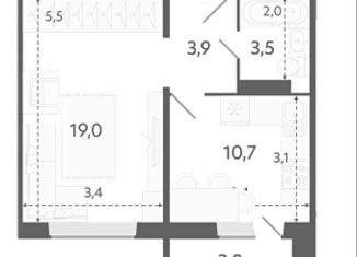 Продается 1-комнатная квартира, 40.1 м2, Новосибирск, Спортивная улица, с44, метро Площадь Маркса