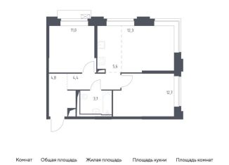 Продается 3-комнатная квартира, 54.5 м2, Москва, жилой комплекс Верейская 41, к3/2, Можайский район