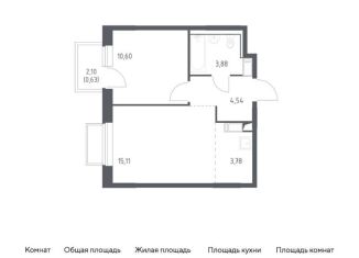 1-комнатная квартира на продажу, 38.5 м2, Московская область, жилой комплекс Томилино Парк, к6.2
