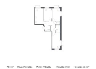 Продается 3-комнатная квартира, 76.1 м2, городской округ Красногорск, жилой комплекс Квартал Строгино, к2