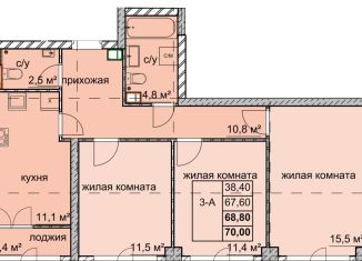 Продается 3-комнатная квартира, 68.8 м2, Нижний Новгород, улица Дружаева, 30, микрорайон Северный
