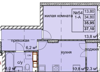 1-комнатная квартира на продажу, 36 м2, Нижний Новгород, улица Дружаева, 30, микрорайон Северный