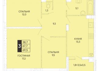 3-ком. квартира на продажу, 70 м2, Ростовская область